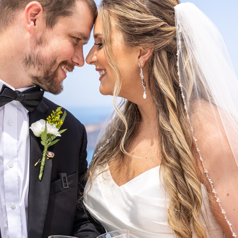 Cathedral veil with jewels and pearls